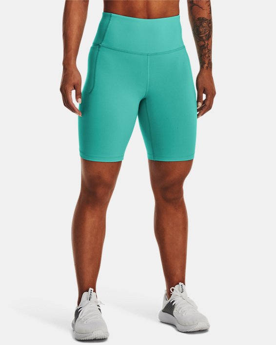 Women's UA Meridian Bike Shorts, Green, pdpMainDesktop image number 0